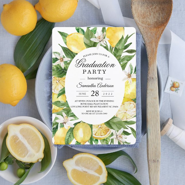 Kraft Vintage gelbe Lemonen Rahmen Einladung (Von Creator hochgeladen)