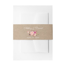 Kraft Wasserfarbe Blütenrosa Hochzeit