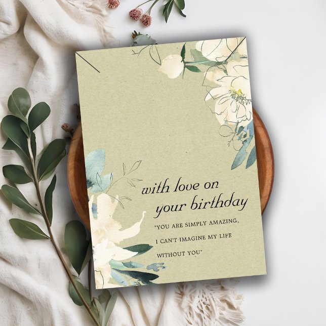 KRAFT WHITE FLORAL BIRTHDAY NECKLACE DISPLAKARTE PLATZKARTE (Von Creator hochgeladen)