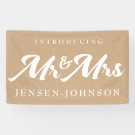 Kraft White Neutral Mr. & Mrs. Wedding Banner Deco
