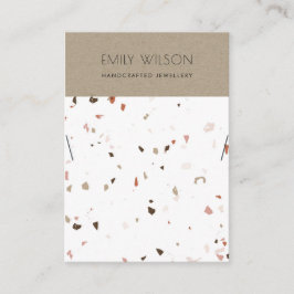 KRAFT WHITE TERRAZZO TEXTURE NECKLACE DISPLAY LOGO VISITENKARTE