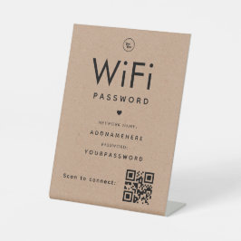 Kraft WiFi Password Code Business Logo QR Code Sockelschild