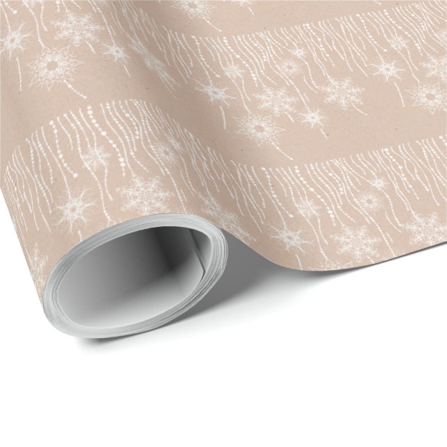 Kraft Winter White Christmas Elegant Geschenkpapier (Rolleneckpunkt)