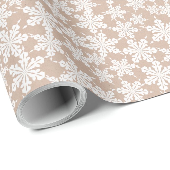 Kraft Winter White Christmas Elegant Wrapping Pap Geschenkpapier (Rolleneckpunkt)