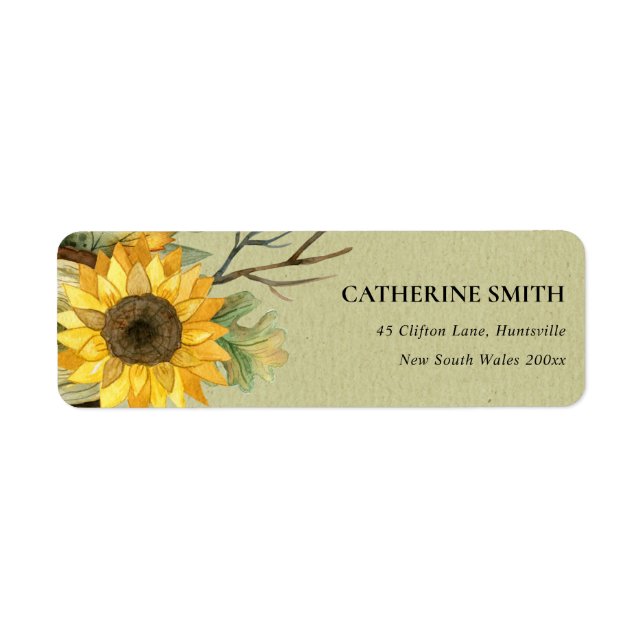 KRAFT YELLOW SUNFLOWER WASSERCOLOR-FLUSSADRESSE (Vorne)