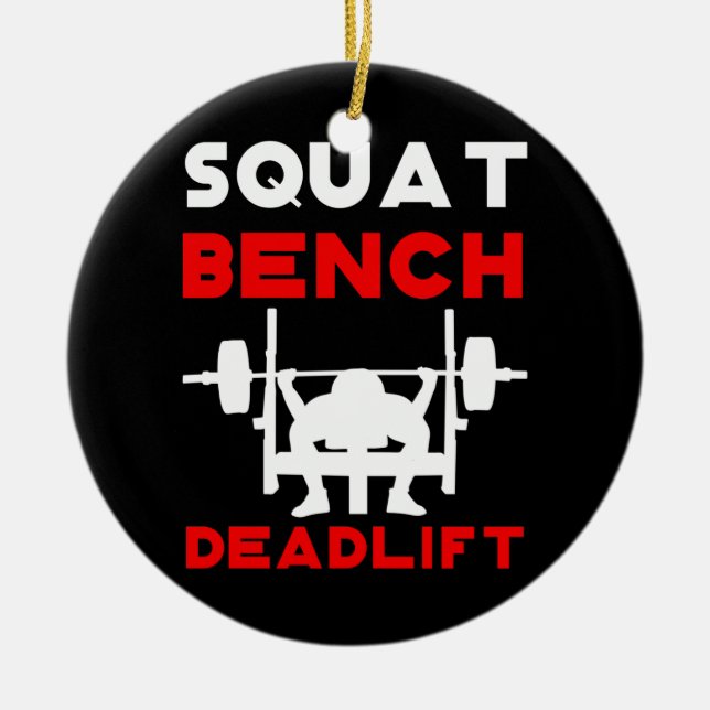 Kraftanhebende Sitzbank Deadlift Keramik Ornament (Vorne)