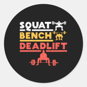 Kraftanhebende Sitzbank Deadlift Runder Aufkleber