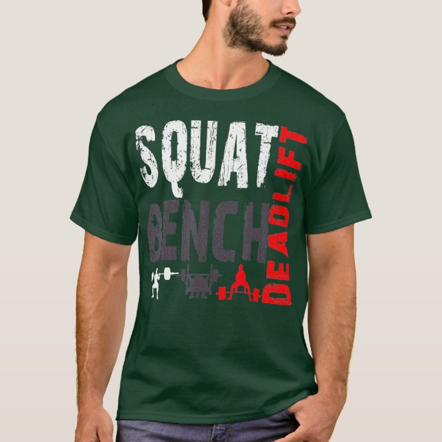 Kraftanhebende Sitzbank Deadlift T-Shirt (Vorderseite)
