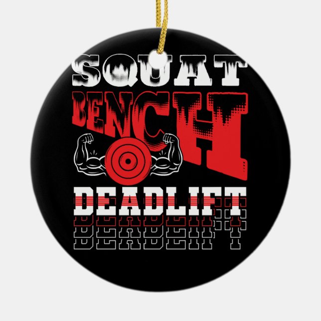 Kraftanhebende Sitzbank Deadlift Weightlift TT Keramik Ornament (Vorne)