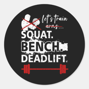 Kraftauftrieb der Squat Bench Deadlift ohne Biceps Runder Aufkleber