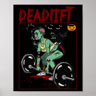Kraftdreikampf Skelett Gewichtheber Bodybuilder Wo Poster