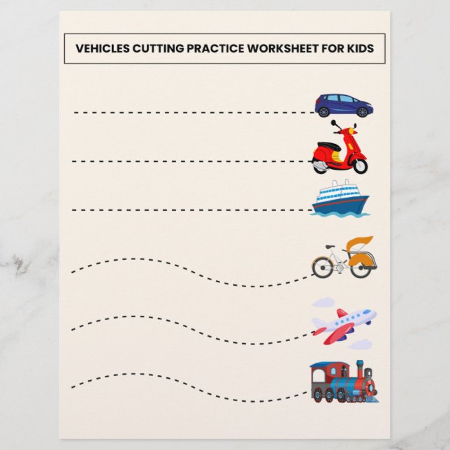 KRAFTFAHRZEUG-SCHNITTSPRAKTISCHES ARBEITSBLATT FÜR FLYER (Vorne)