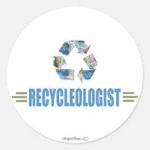 kräftig Recycelnd Runder Aufkleber