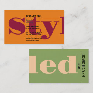 Kräftige Farben, großartige Typografie Visitenkarte