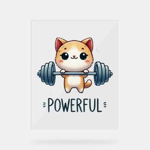 Kräftige Katzensteigung, Niedliche Gym Kitty Art Acrylschild