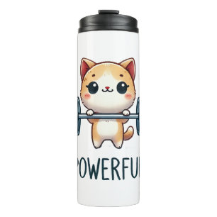 Kräftige Katzensteigung, Niedliche Gym Kitty Art Thermosbecher