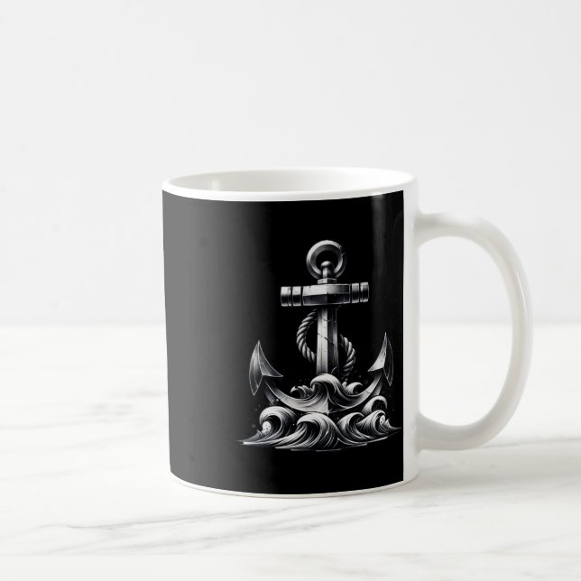 Kräftiges Anker-Design-Sticker  Kaffeetasse (Rechts)
