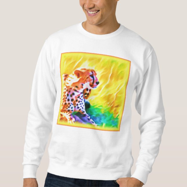 Kräftiges Geparden-Gemälde. Jetzt kaufen Sweatshirt (Vorderseite)