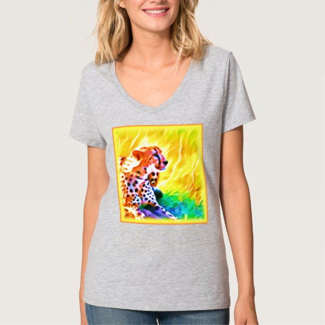 Kräftiges Geparden-Gemälde. Jetzt kaufen T-Shirt (Vorderseite)