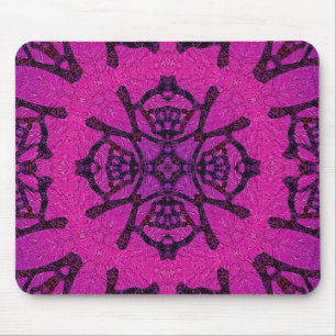 Kräftiges Rosa und Violett geometrisches Muster Mousepad