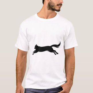 Kräftiges Schwarzkatze-Vektor-T-Shirt T-Shirt