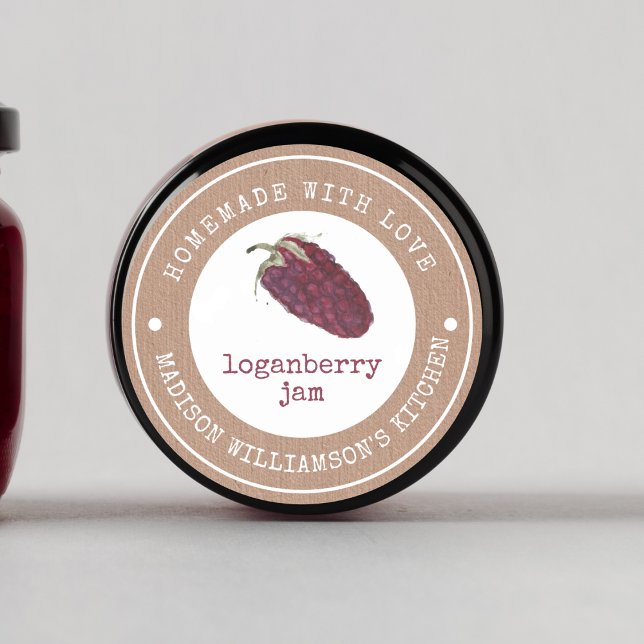 Kraftomemade mit Liebe | Loganberry-Streichetikett Runder Aufkleber (Von Creator hochgeladen)