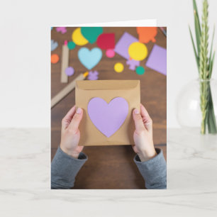 Kraftpapier-Herz-Handmade-Karte Karte