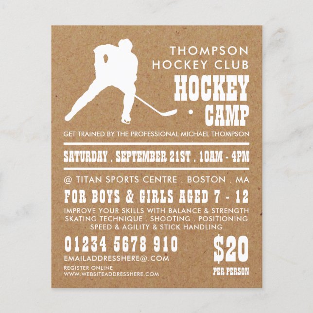 Kraftpapier, Hockey Camp Werbe-Flyer Flyer (Vorne)