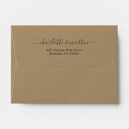 Kraftpapier-Schrift Rücksendeadresse Hochzeit 4x6