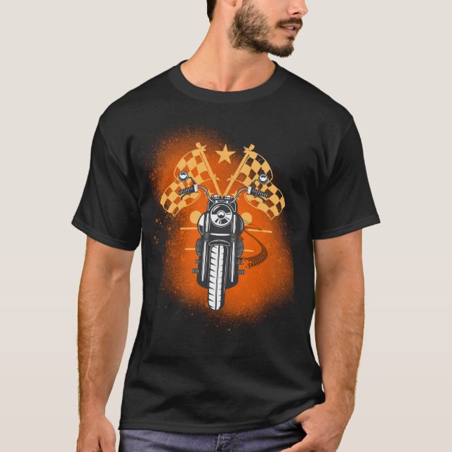 Kraftrad mit Platschem Star und Anstrich T-Shirt (Vorderseite)