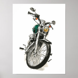 Krafträder in Tinte I Poster