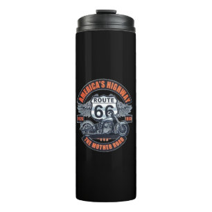 Krafträder und Route 66 Thermosbecher