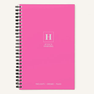 Kraftrosa Klassisches Monogramm Notizbuch