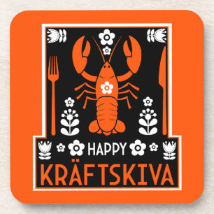 Kräftskiva - Schwedisches Krakischefisch-Party Getränkeuntersetzer