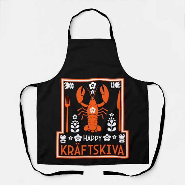 Kräftskiva - Schwedisches Krakischefisch-Party Schürze (Vorderseite)