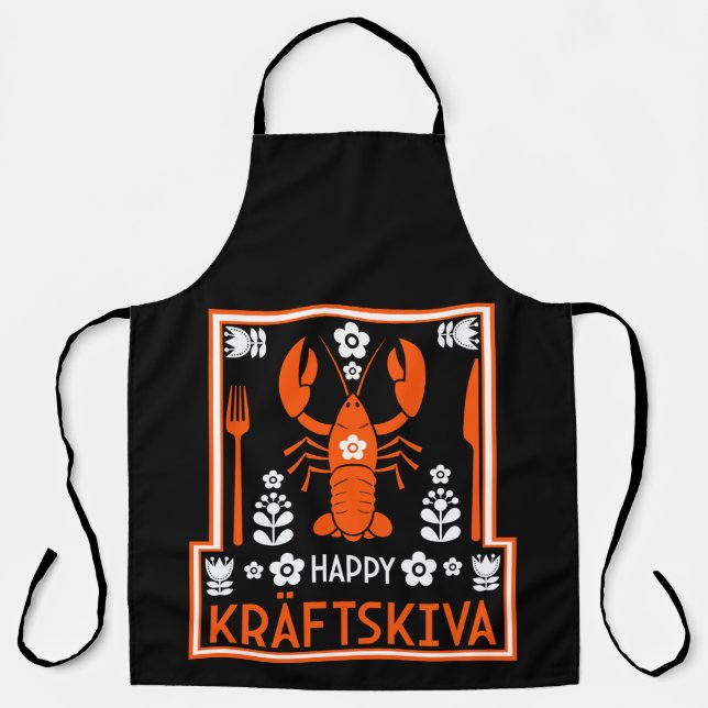 Kräftskiva - Schwedisches Krakischefisch-Party Schürze (Vorderseite)