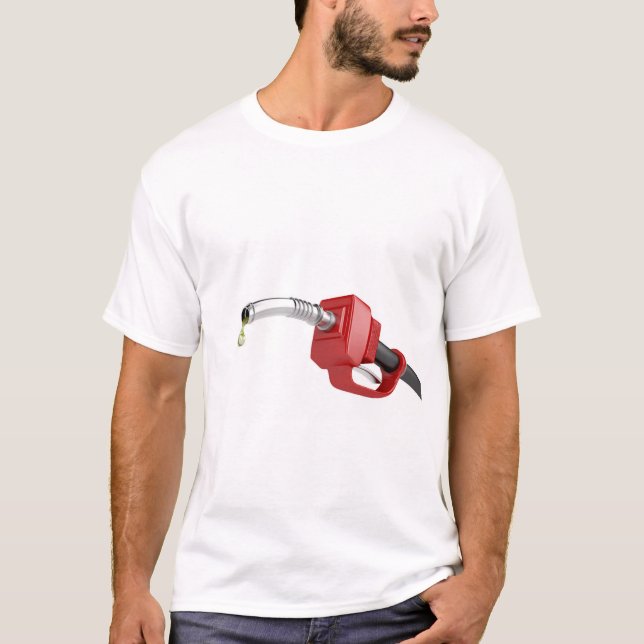 Kraftstoffpumpedüse mit letztem Tropfen des T-Shirt (Vorderseite)
