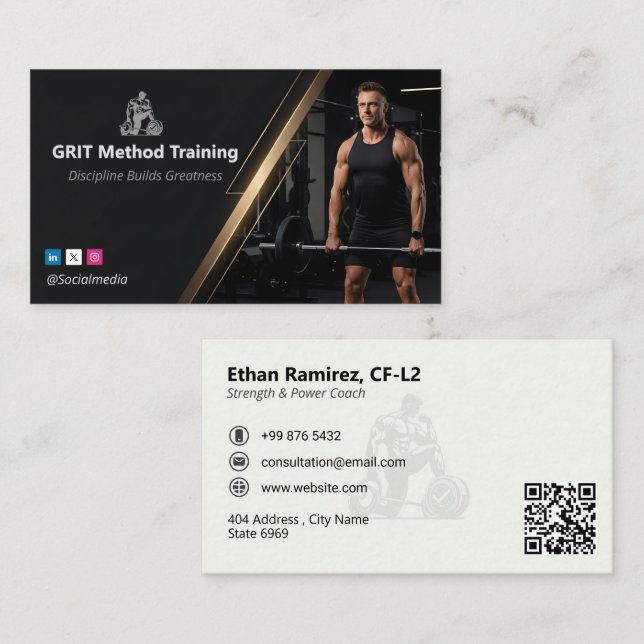 Krafttrainer | Luxus Fitness Visitenkarte (Vorne/Hinten)