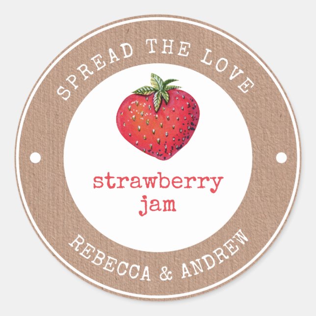Kraftübertragung Liebe Strawberry Jam Gastgeschenk Runder Aufkleber (Vorderseite)