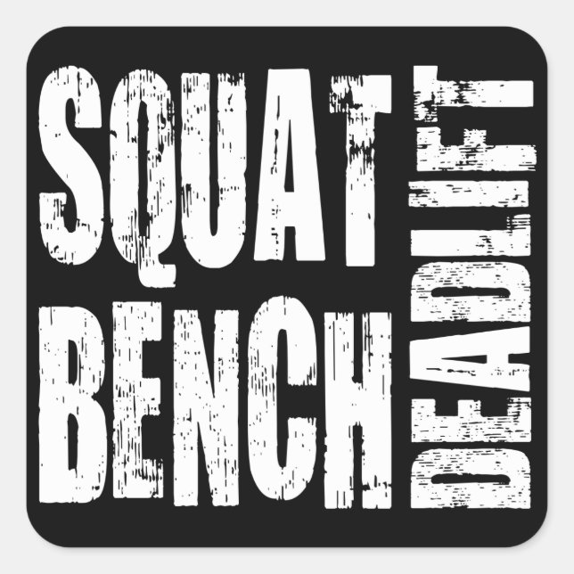 Kraftübertragung - Squat, Bench, Deadlift Quadratischer Aufkleber (Vorderseite)