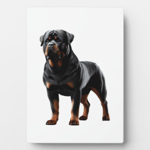 Kraftvolle Rottweiler-Haltung � Mutiger Vollkörper Fotoplatte