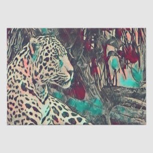 kraftvolle Zurück-Jaguar-Illustration Seidenpapier