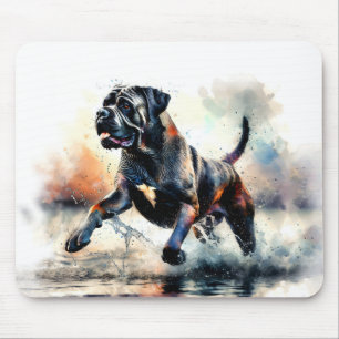 Kraftvolles Cane Corso Dynamisches Wasserfarben-Hu Mousepad