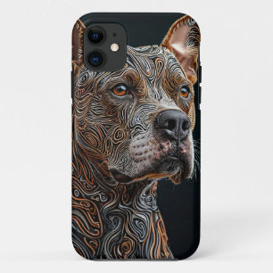 Kraftvolles Pitbull-Hundgesicht Tier Ästhetik Case-Mate iPhone Hülle