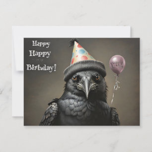 Krähe Alles Gute zum Geburtstag  Postkarte