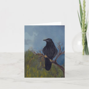Krähe auf Niederlassungs-freiem Raum Notecard Karte