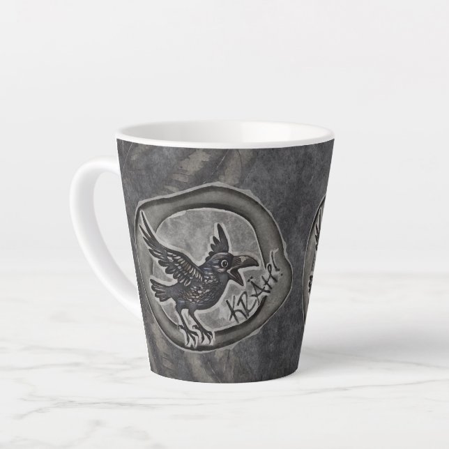 Krähe Crow Rabe ruft KRÄH!  Milchtasse (Linke Ecke)