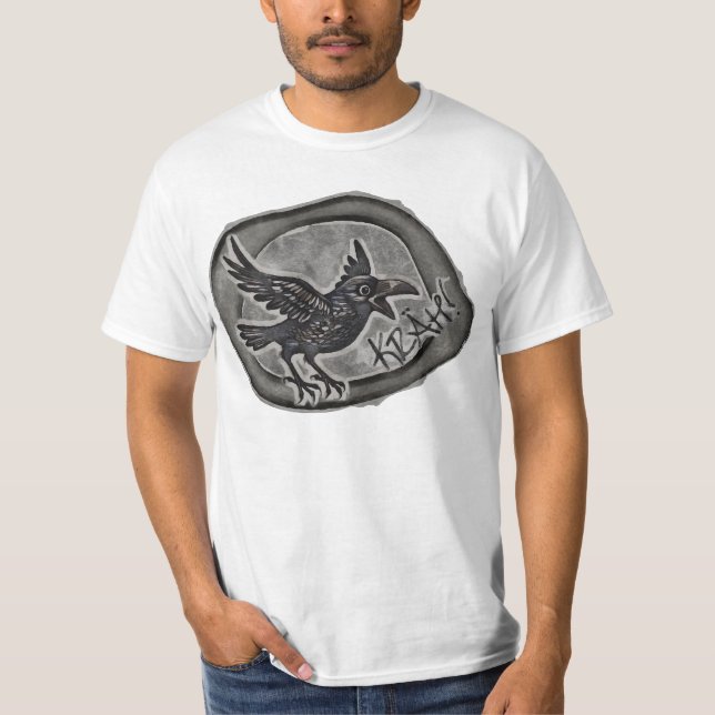 Krähe Crow Rabe ruft KRÄH! T-Shirt (Vorderseite)