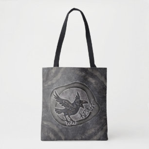 Krähe Crow Rabe ruft KRÄH! Tasche Tragetasche