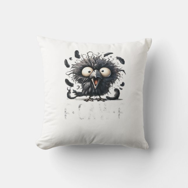 Krähe F-Caw-F Kissen (Vorderseite)